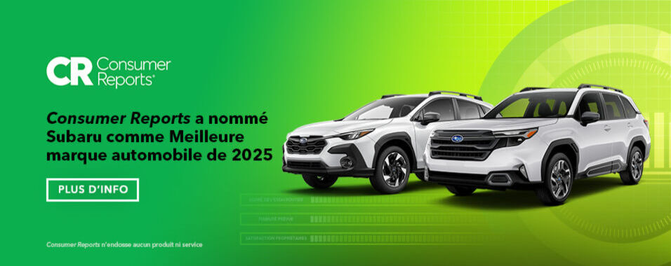 Voyez l'évaluation des modèles Subaru par Consumer Reports